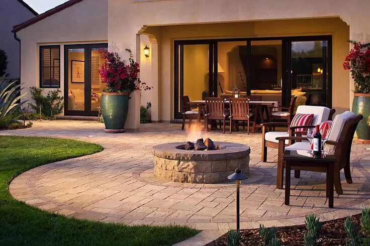 Патио на даче своими руками фото Nice 74 Paver Patio Ideas https://pinarchitecture.com/74-paver-patio-ideas/ Pati