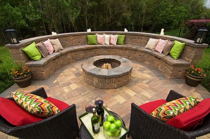 Патио на даче своими руками фото Art of Natural Stone Jacksonville, FL Fire pits Fire pit seating, Backyard patio