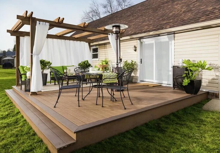 Патио на даче своими руками недорого Decking Patio deck designs, Deck designs backyard, Patio design