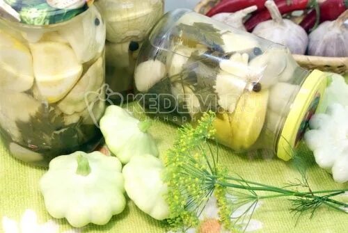 Патиссоны на зиму фото Маринованные патиссоны Рецепт Патисон, Приправы домашнего изготовления, Рецепты