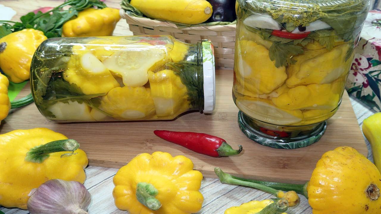 Патиссоны на зиму фото Маринованные патиссоны с петрушкой на зиму. Как мариновать патиссоны - YouTube