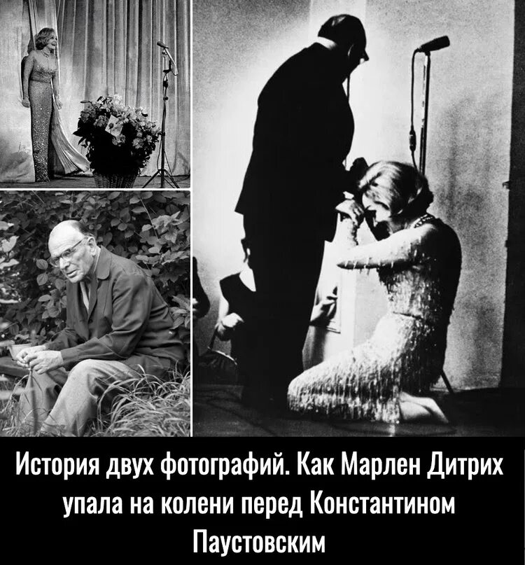 Паустовский и марлен дитрих фото история The story of two photos. How Marlene Dietrich fell to her knees in front of Kons