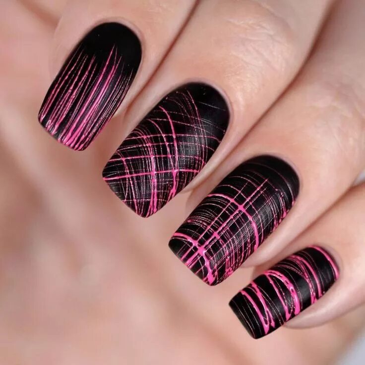 Паутинка на ногтях фото Dark Square Summer Nails Design im 2019 Trend - #Dark #design #nails #square #su
