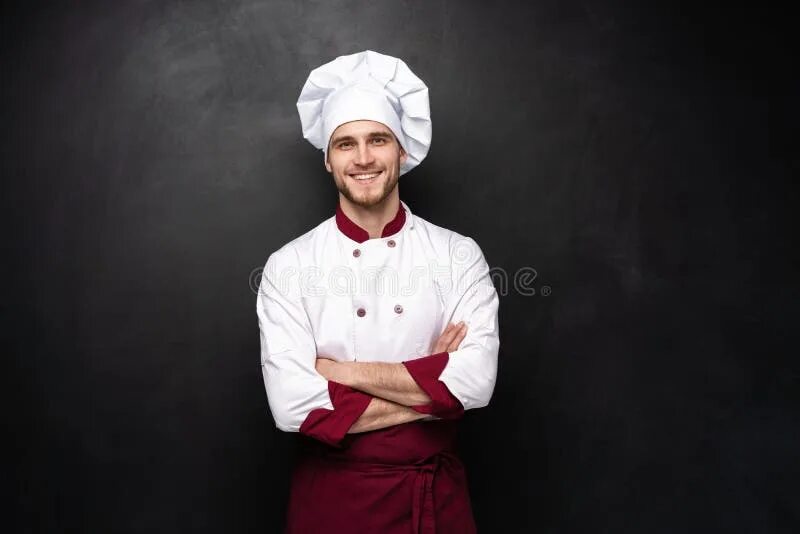 Павел чеша повар фото Young Male Chef Isolated on a Black Background. Stock Photo - Image of isolated,