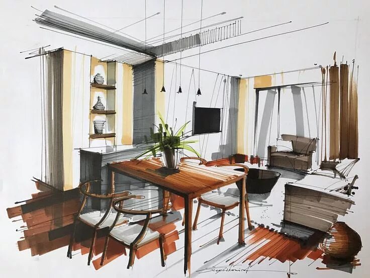 Павел дизайнер интерьера #interiorsketcher #interiorsketching #sketcher #art #tihomirov_sketch #arqsketch