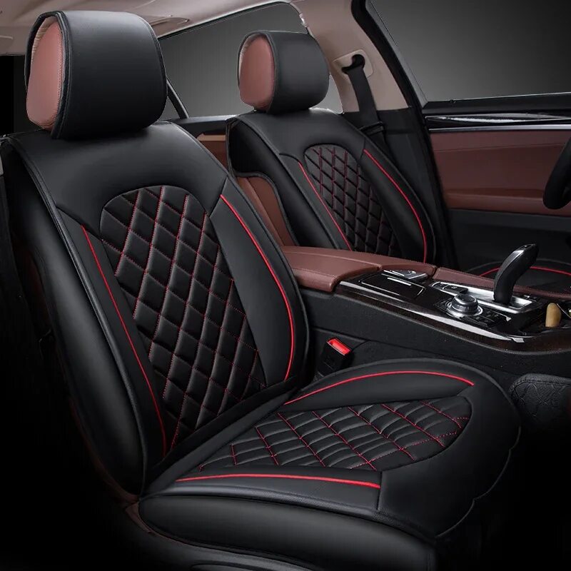Перетяжка салона автомобиля фото и цены Full Encirclement Anti-shift Car Seat Cover High Quality Leather Four Seasons Cu