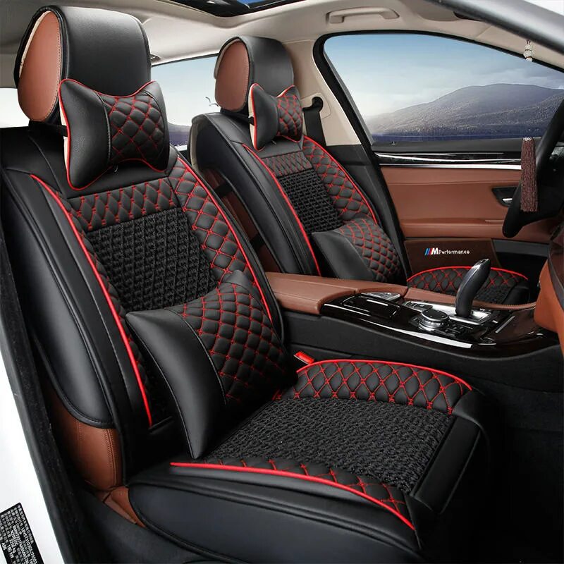 Перетяжка салона автомобиля фото и цены 3D new ice silk car cushion, four seasons seat cover, before and after with a co