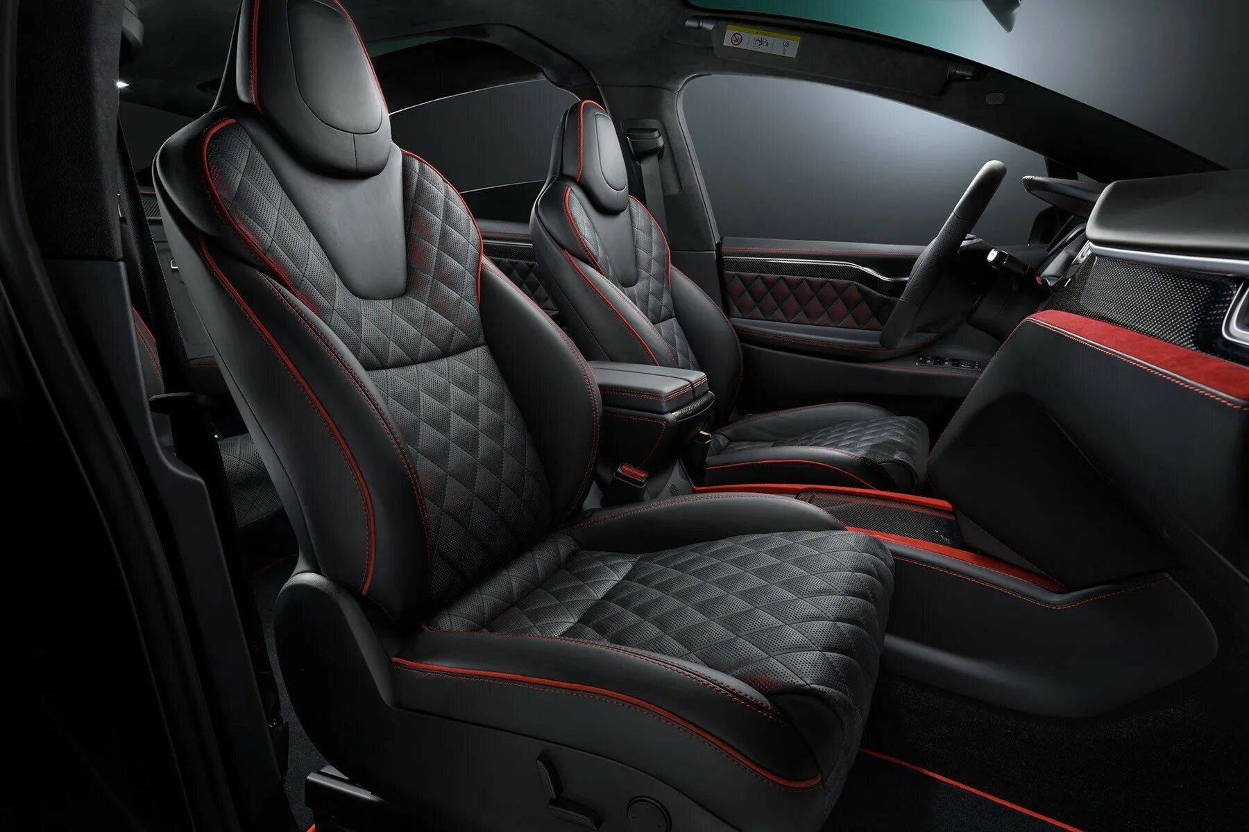 Перетяжка салона автомобиля фото и цены Тюнинг Tesla Model X в Москве. А1 ТЮНИНГ.