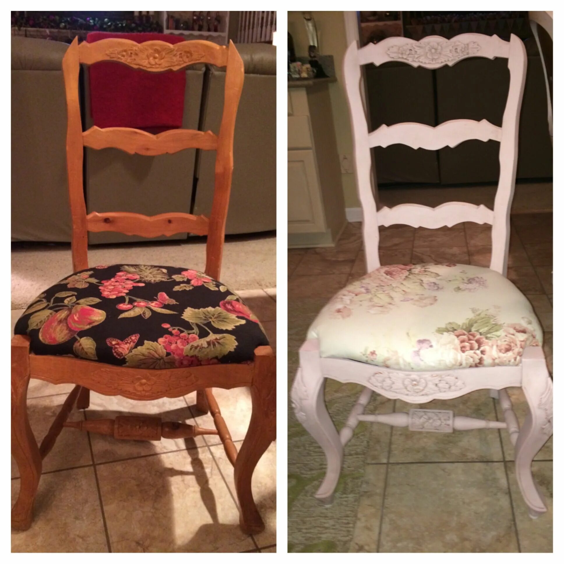 Перетяжка стула своими руками в домашних New Look with Annie Sloan Antoinette and Faded Roses Fabric