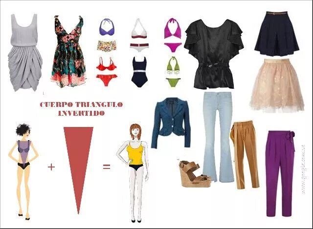 Перевернутый треугольник одежда фото Cuerpo triangulo invertido Moda triángulo invertido, Cuerpo triángulo invertido,