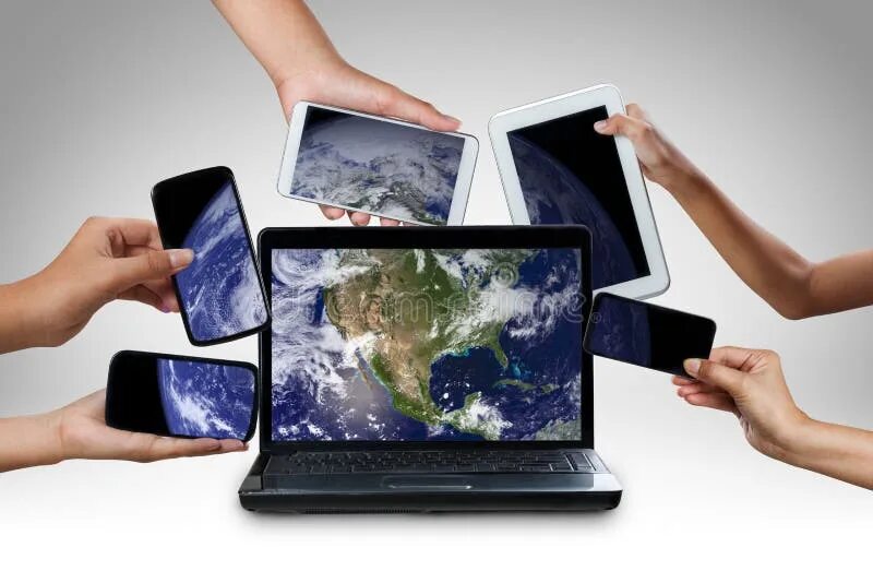 Перевести фото со смартфона на ноутбук Computer Laptop Smart Phone Tablet and Touch Pad Stock Image - Image of computer