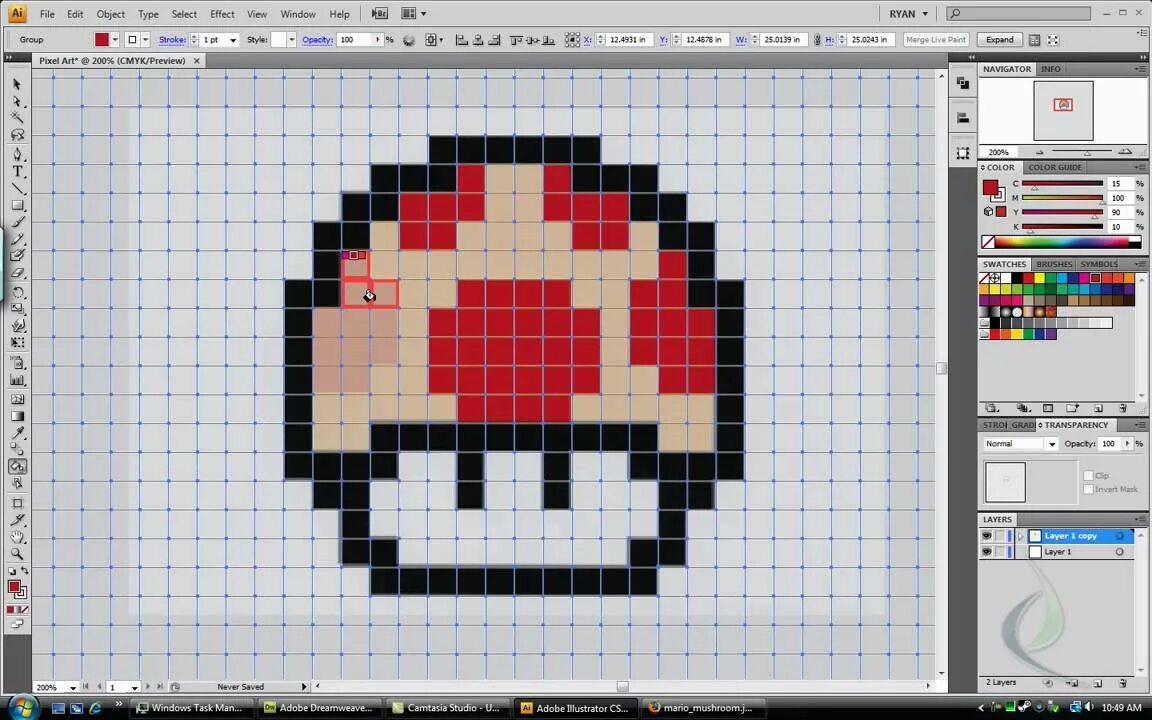 Перевести фото в пиксель арт Pixel Art in Illustrator - Part 2 of 2 - YouTube
