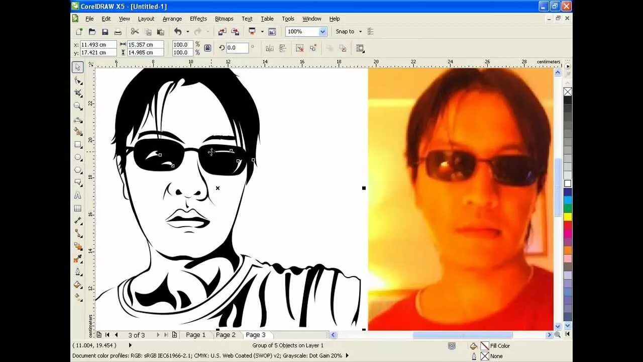 Перевести фото в рисунок линиями CorelDraw Tutorial Vector Line Art - YouTube