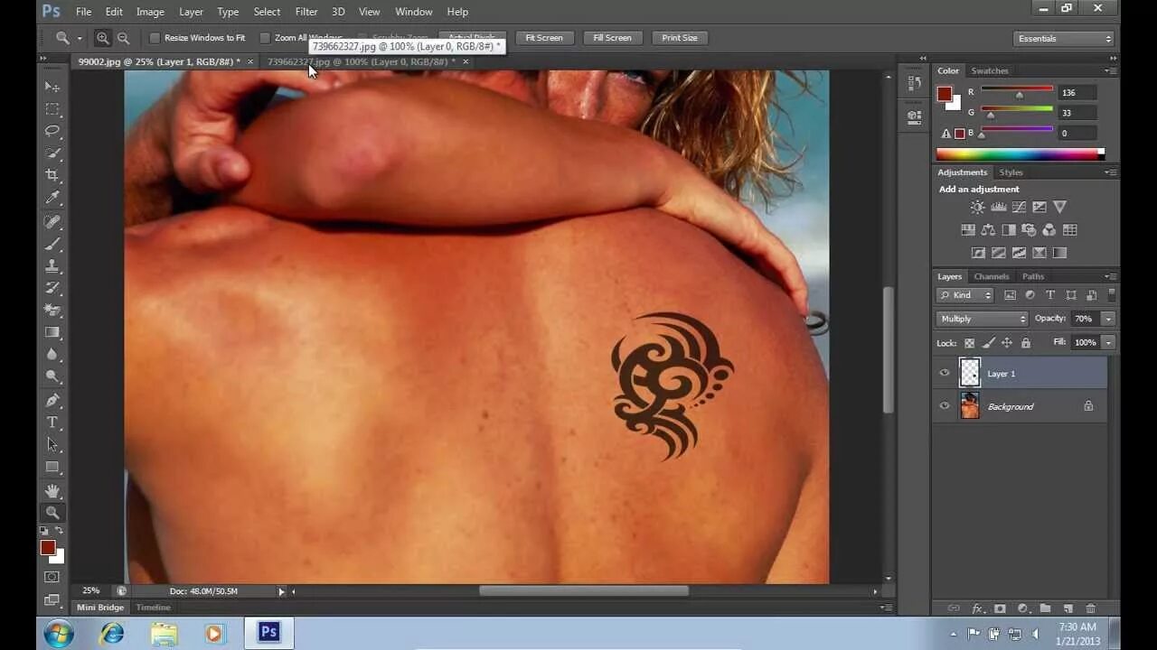 Перевести фото в тату онлайн How to Make a Tattoo in Photoshop CS6 - YouTube
