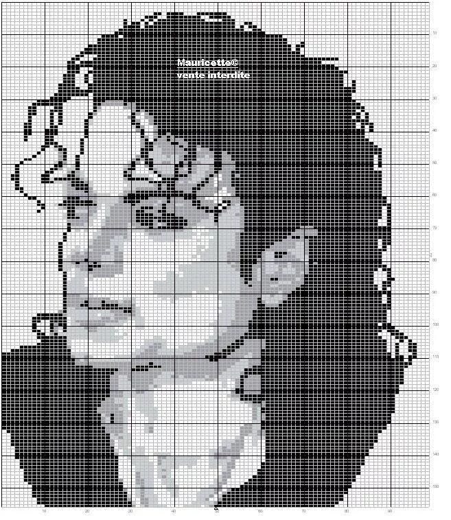Перевод фото в схему для вышивания крестиком Michael Jackson deken maken Cross stitch silhouette, Cross stitch patterns free,