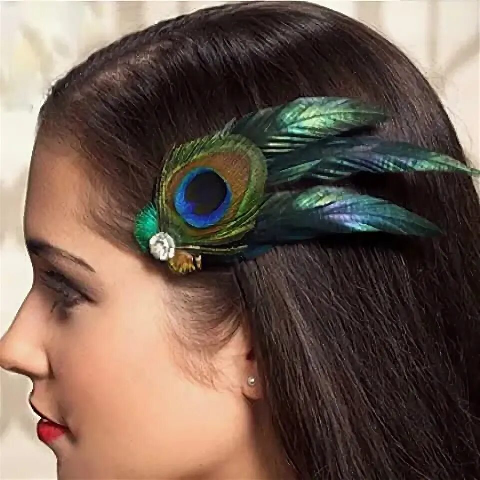 Перо в женской прическе 5 Amazon.com: feather hair clip purple