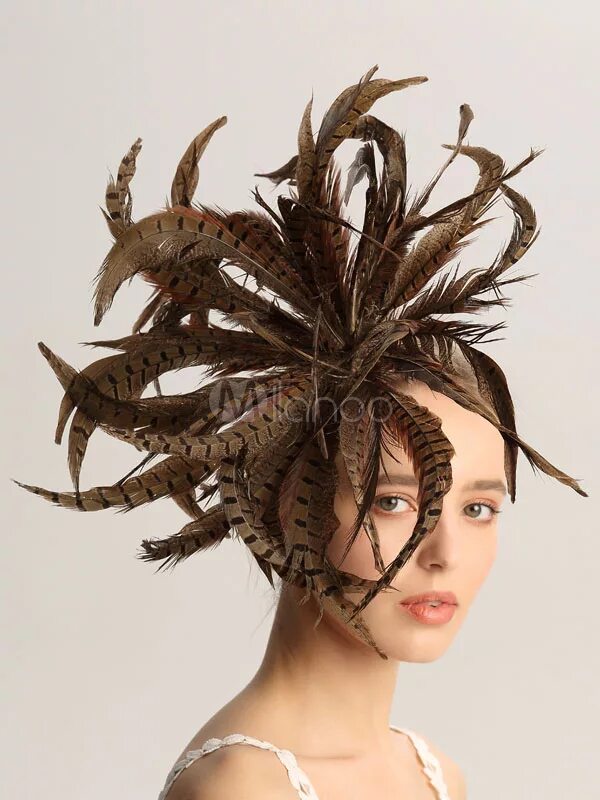 Перо в женской прическе 5 букв Wedding Headpieces Feather Bridal Hair Accessories - Milanoo.com