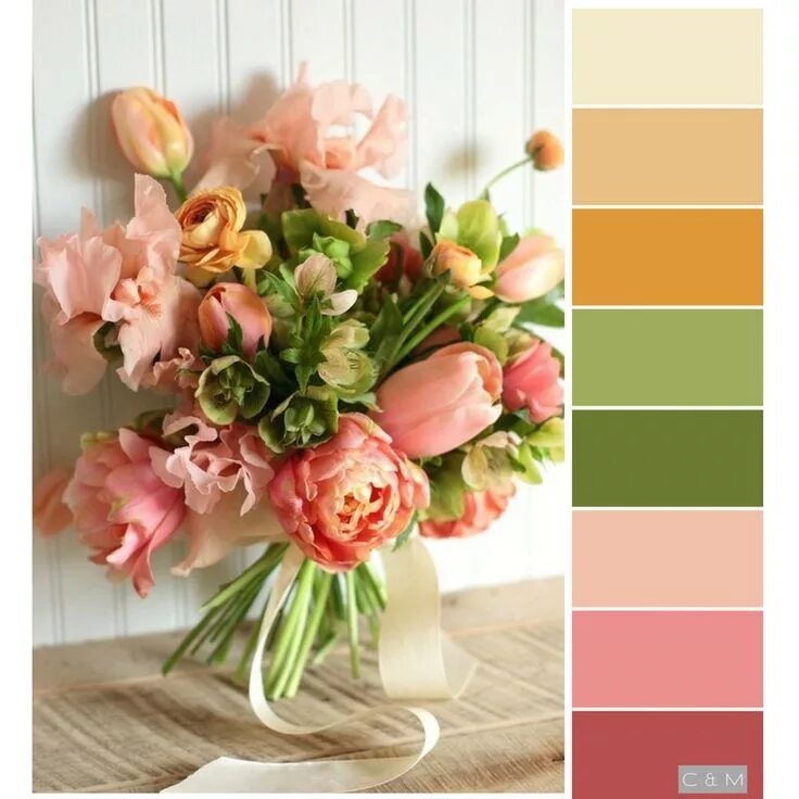 Персик сочетание цветов в интерьере Pin on Color Color palette pink, Pink color schemes, Gold color palettes
