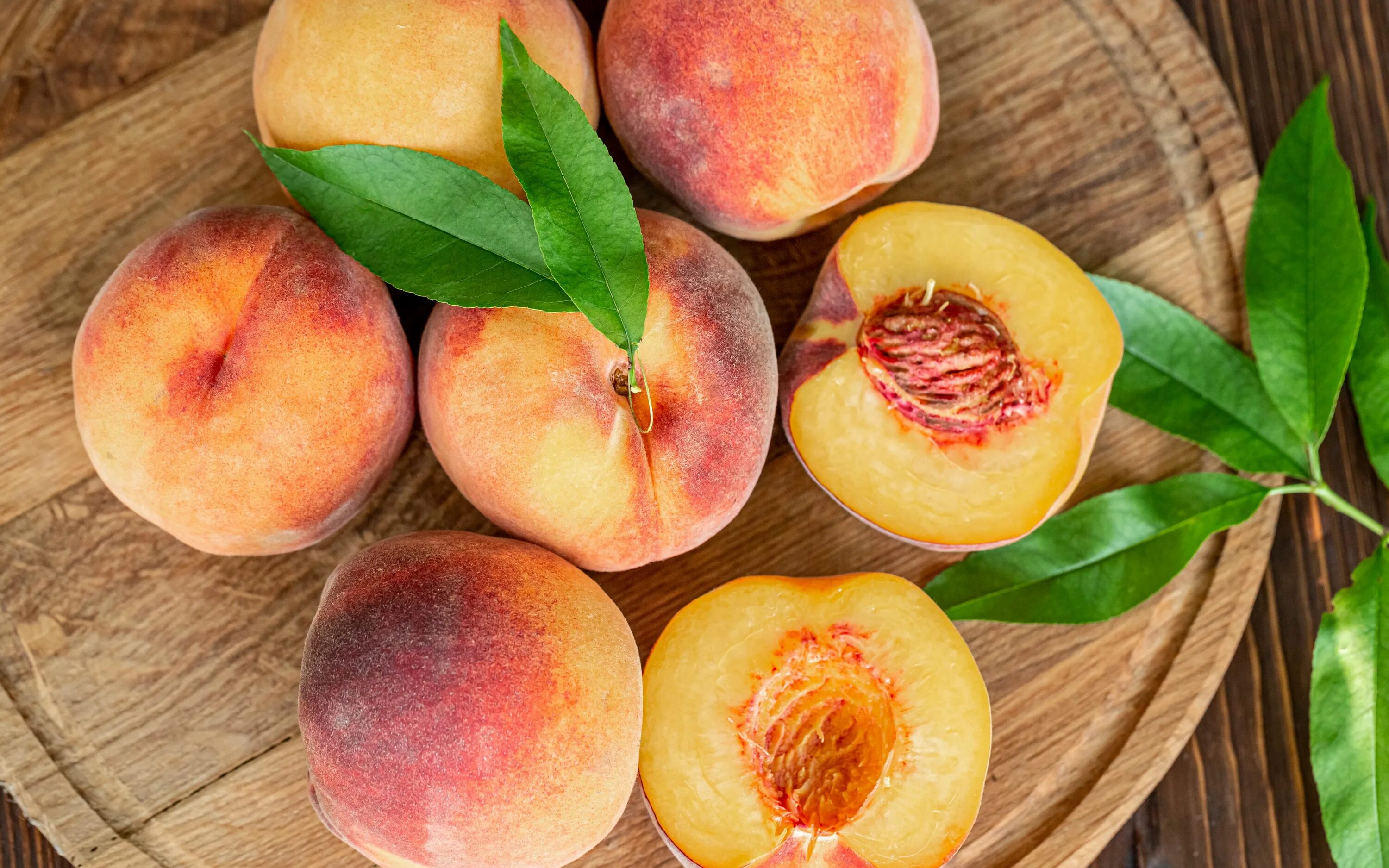Персик в домашних условиях фото Download wallpaper 3840x2400 peaches, fruit, leaves, ripe 4k ultra hd 16:10 hd b