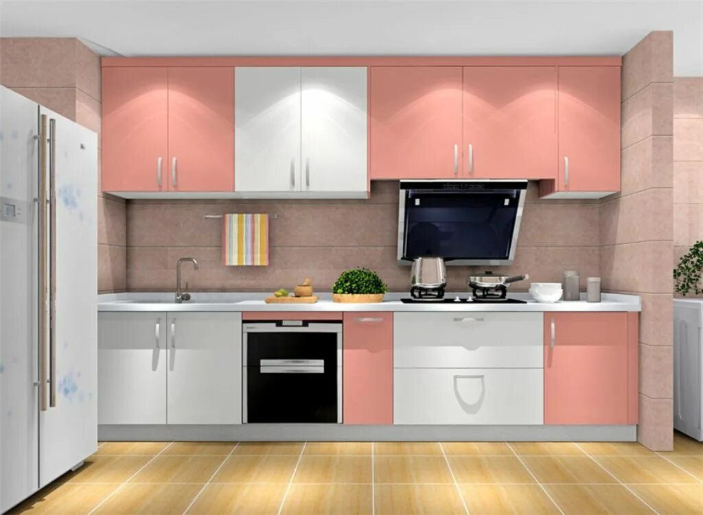 Персиковая кухня в интерьере Персиковая кухня: 100+ реальных фото примеров Small modern kitchens, Kitchen des