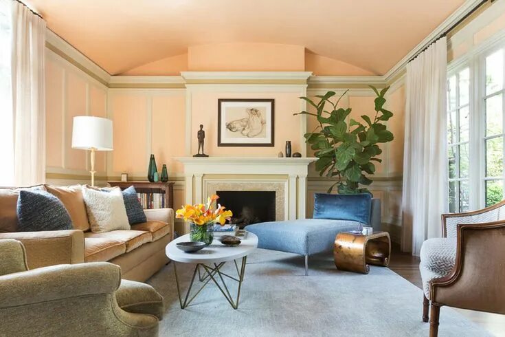 Персиково серый интерьер Using the peach color to decorate amazing interiors Peach living rooms, Beautifu