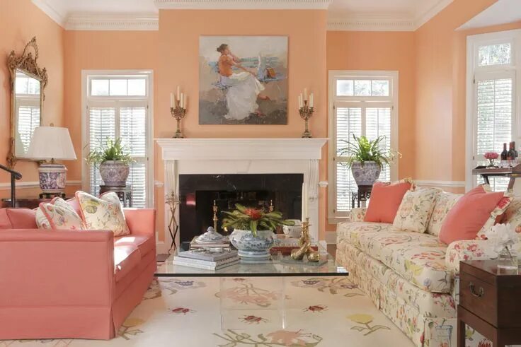 Персиковый интерьер фото Gallery - Jessica Walmsley Interiors - Jessica Walmsley Interiors Peach living r