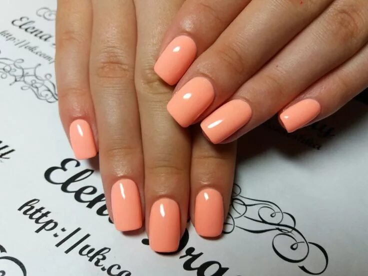 Персиковый маникюр на короткие квадратные ногти Beautiful Nail Art Design Ideas & trends 2021 Colori