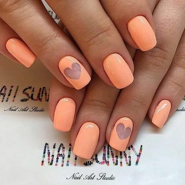 Персиковый маникюр на квадратные ногти 2024 Маникюр. Дизайн ногтей. Art Simple Nail Nails, Gel nail polish colors, Summer na