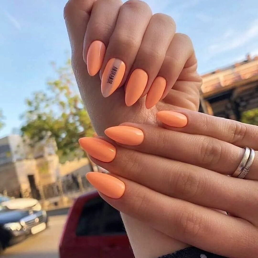 Персиковый цвет маникюра 2024 Pin on NAILS Manicure, Cute acrylic nails, Glitter nails