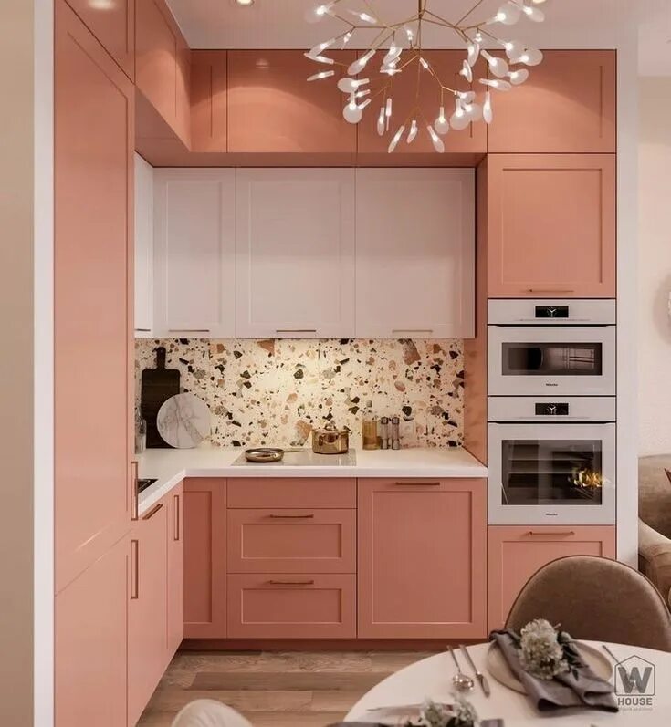 Персиковый цвет в интерьере кухни Kitchen Room Mutfak yenileme, Ev dekorasyon fikirleri, Mutfak malzemeleri
