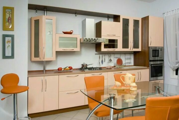 Персиковый цвет в интерьере кухни фото Кухонный гарнитур - купить в Самаре, цена 35 000 руб., продано 2 октября 2017 - 