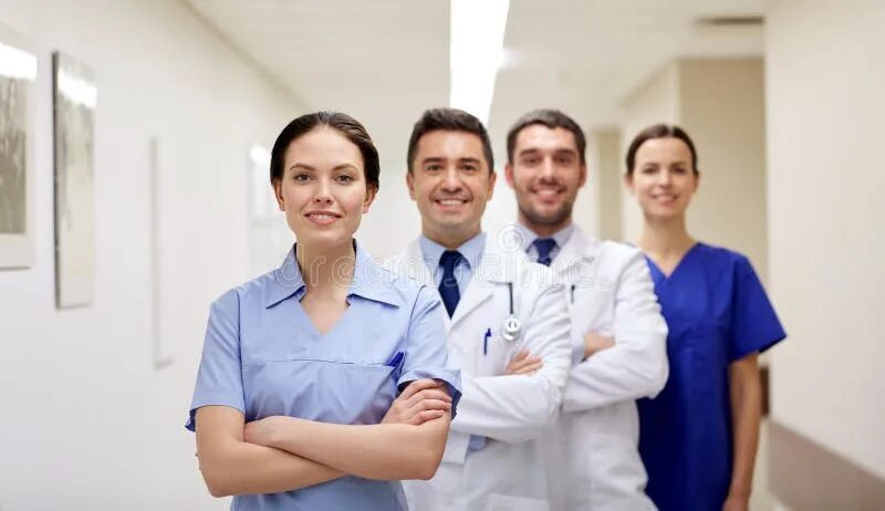 Персонал больницы фото Group of Happy Medics or Doctors at Hospital Stock Image - Image of corridor, pr
