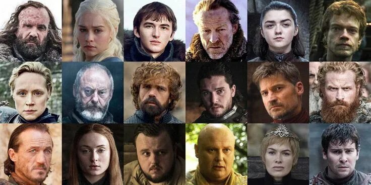 Персонажи игры престолов с фото Characters of Game of Thrones Series