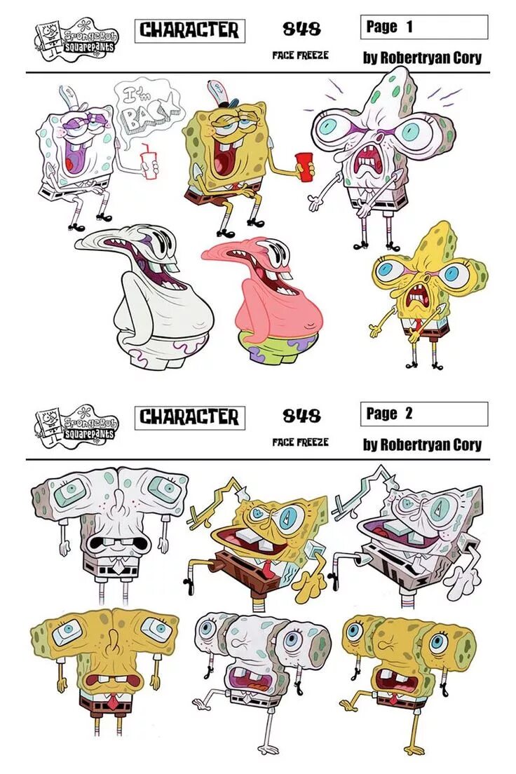 Персонажи спанч боба имена и фото Incríveis desenhos de SpongeBob, por Robertryan Cory Diseño de personajes, Model