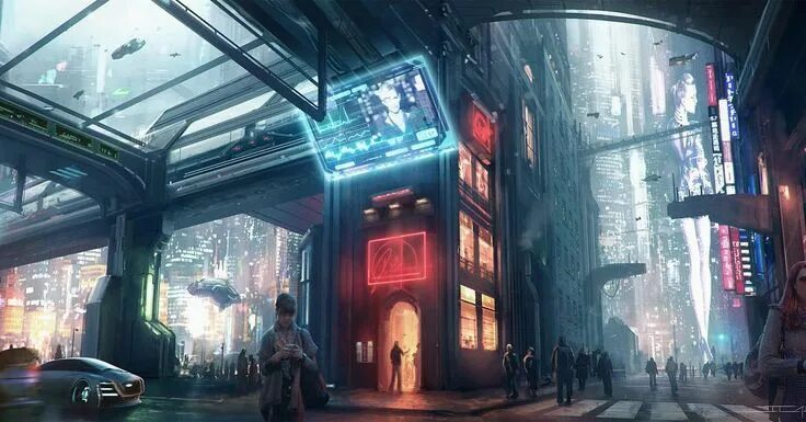 Перспектива будущего ул ленина 67 фото Night Traffic. 2D Environment concept art. Thanks to the folks at @artstationhq 