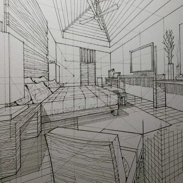 Перспектива дизайн интерьера Академический рисунок Architecture concept drawings, Perspective art, Perspectiv