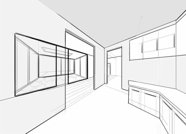 Перспектива дизайн интерьера SketchBook Blog Interior design sketches, Dream house sketch, Dream house drawin
