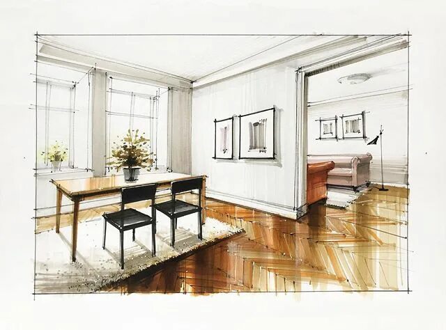 Перспектива дизайн интерьера Shiryaev Alexander (@sketch_aw) * Фото и видео в Instagram Interior design sketc