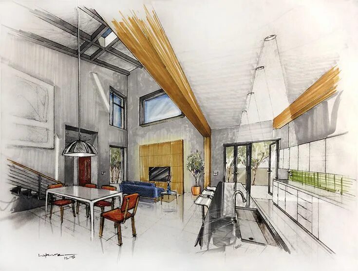 Перспектива дизайн интерьера 2pt perspective grid, interior perspective, interior rendering Perspective drawi