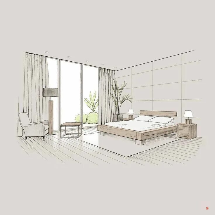 Перспектива дизайн интерьера Hashtag #interiorsketch on Instagram Photos and videos #Decoration #homedecor. I