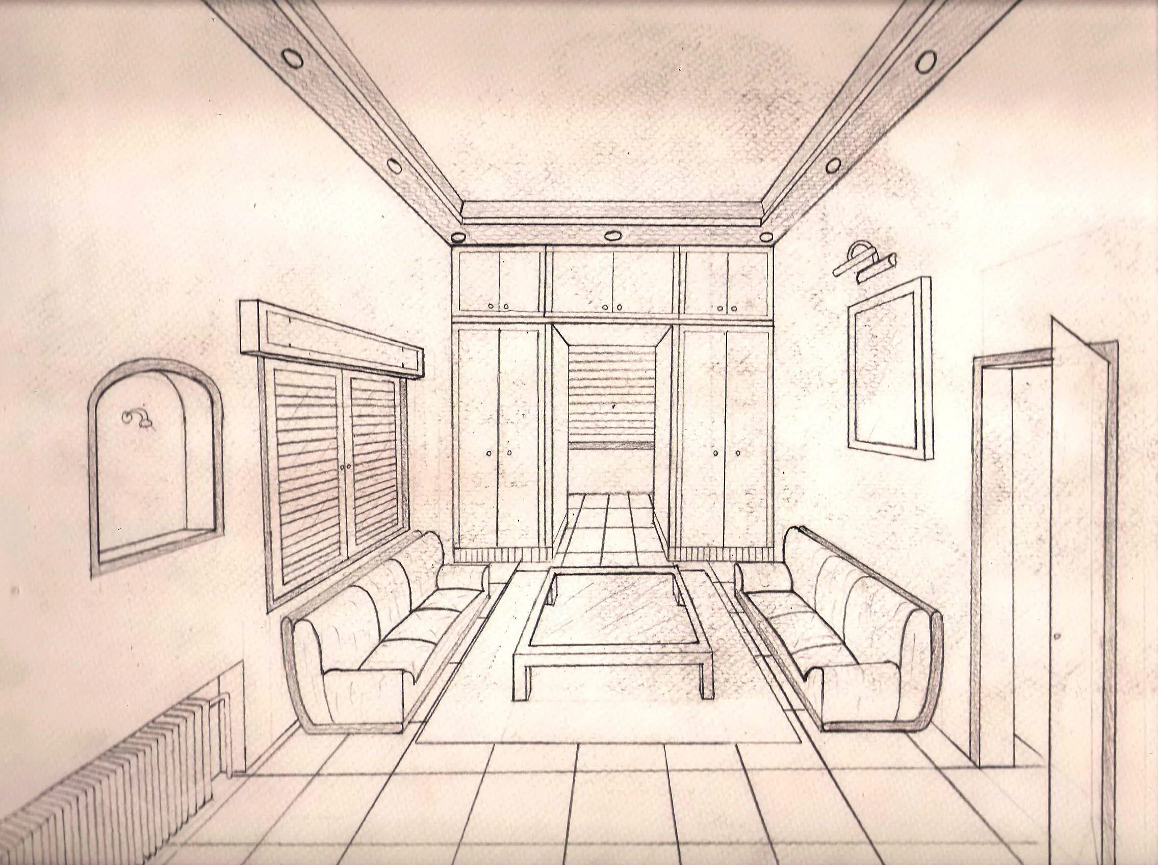 Перспектива интерьера комнаты Perspective Drawing For Interior Designers - Printable Learn Templates