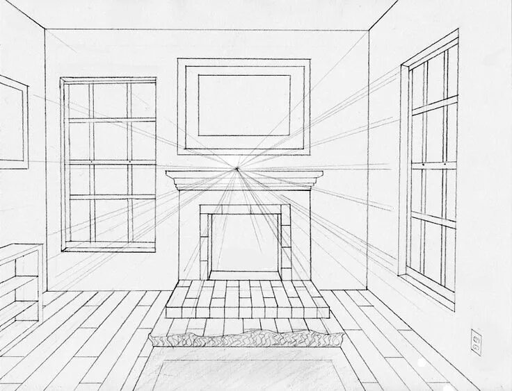 Перспектива интерьера комнаты Perspectiva de um ponto por midni6htf4iry no DeviantArt Perspective drawing, Per