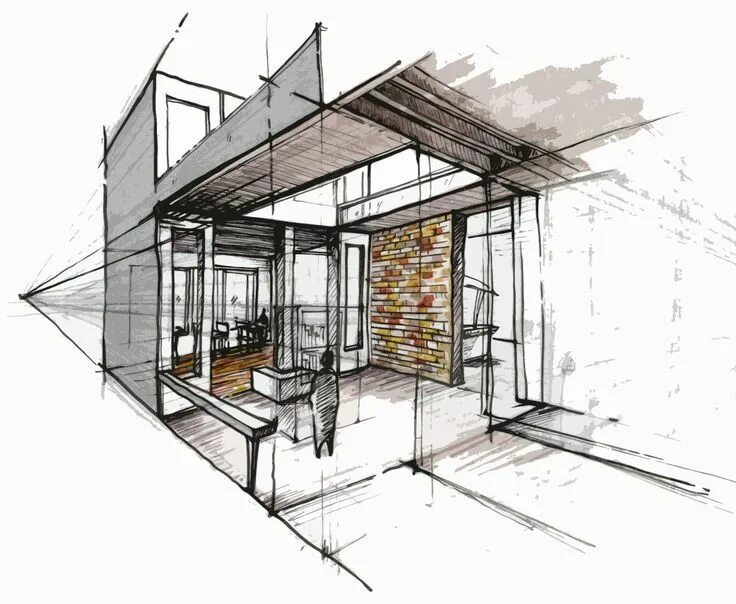Перспективы современного дизайна Perspective, Markers and Drawings on Pinterest Dia do arquiteto, Esboços de desi