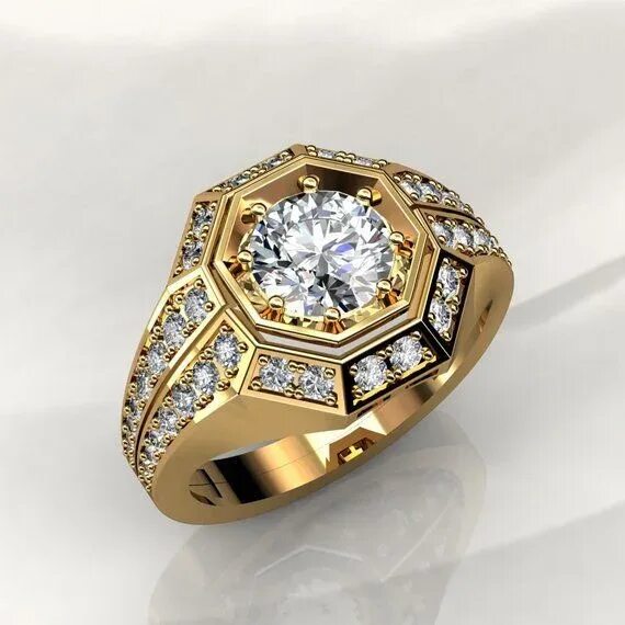 Перстни золотые камнями фото Luxury Female Small Round Zircon Stone Ring Classic Yellow Gold Bridal Engagemen