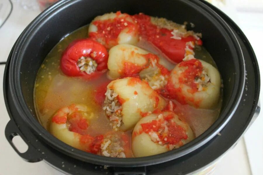 Перцы в мультиварке рецепт с фото Фаршированный перец с мясом и рисом - пошаговый рецепт с фото на Повар.ру