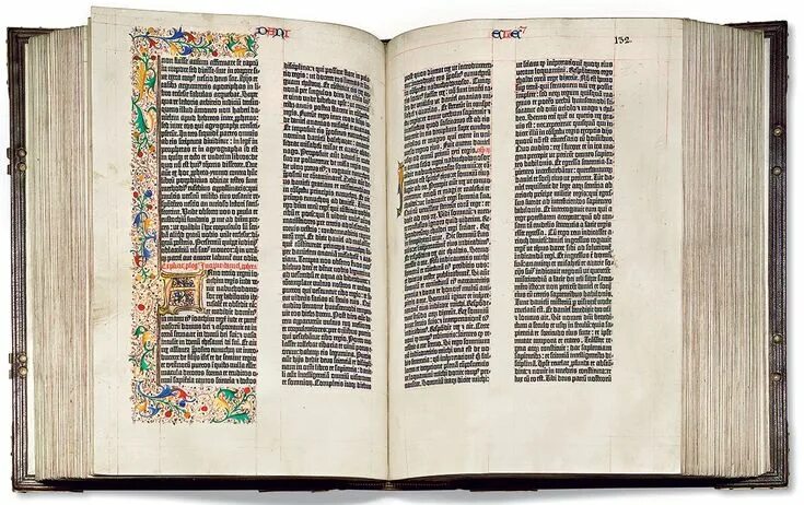 Первая печатная книга в мире фото It’s the Gutenberg Bible’s birthday design Agenda Gutenberg bible, Book design, 