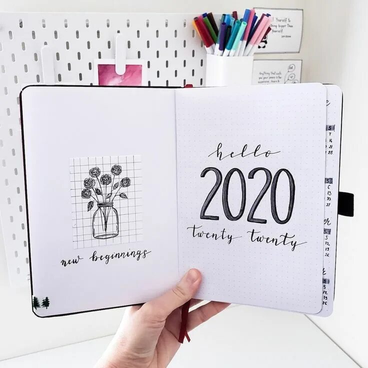 Первая страница ежедневника красивое оформление Plan With Me: My Simple 2020 Bullet Journal Setup в 2020 г Планировщики, Страниц