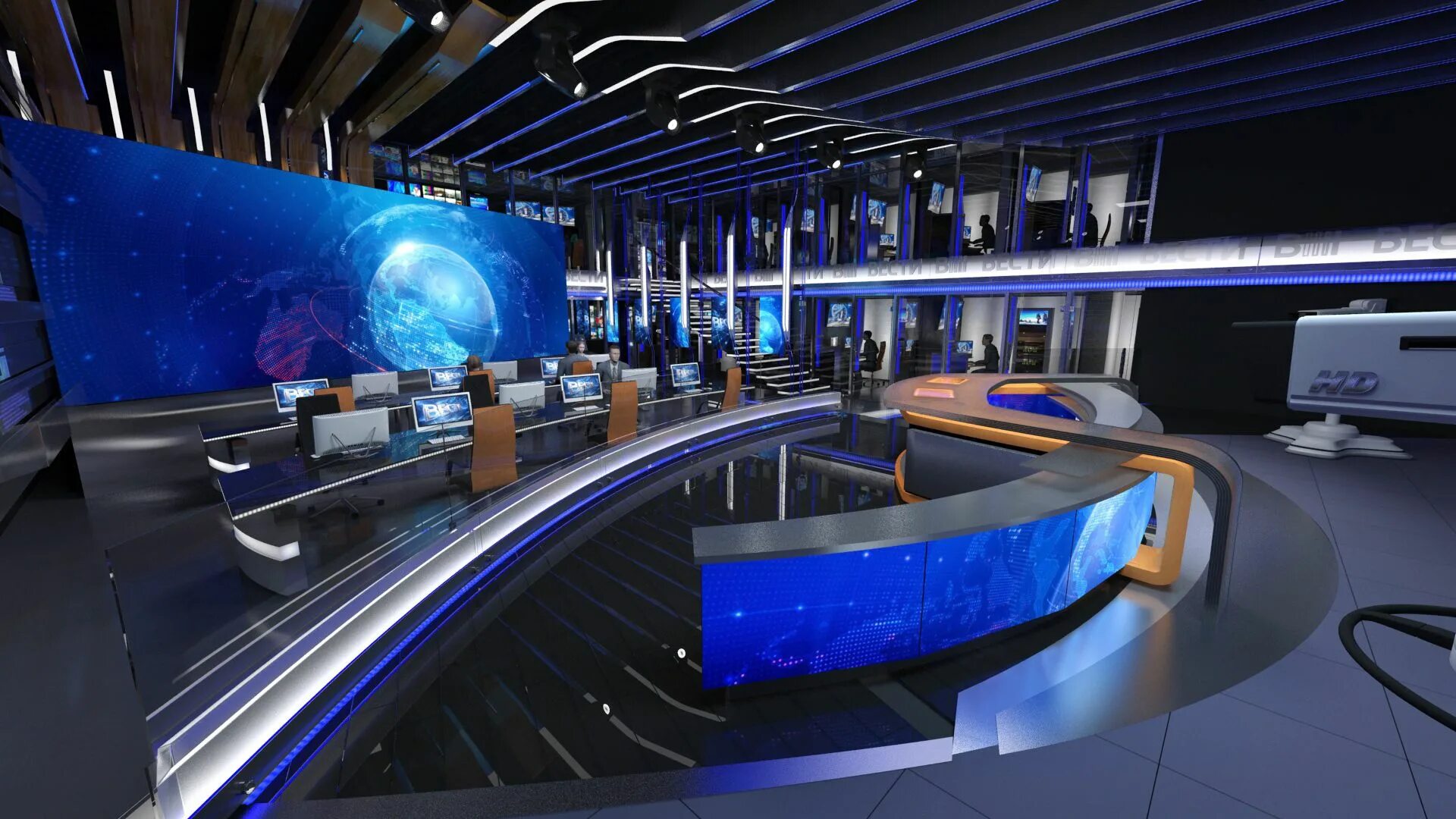 Первая студия дизайна Check out this @Behance project: "Russia 1 Vesti news studio concept" https://ww