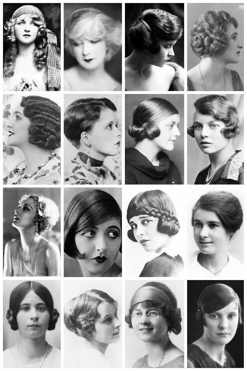 Первая женская прическа Женский стиль 1920-х гг. 1920s hair, Twenties hair, Vintage hairstyles