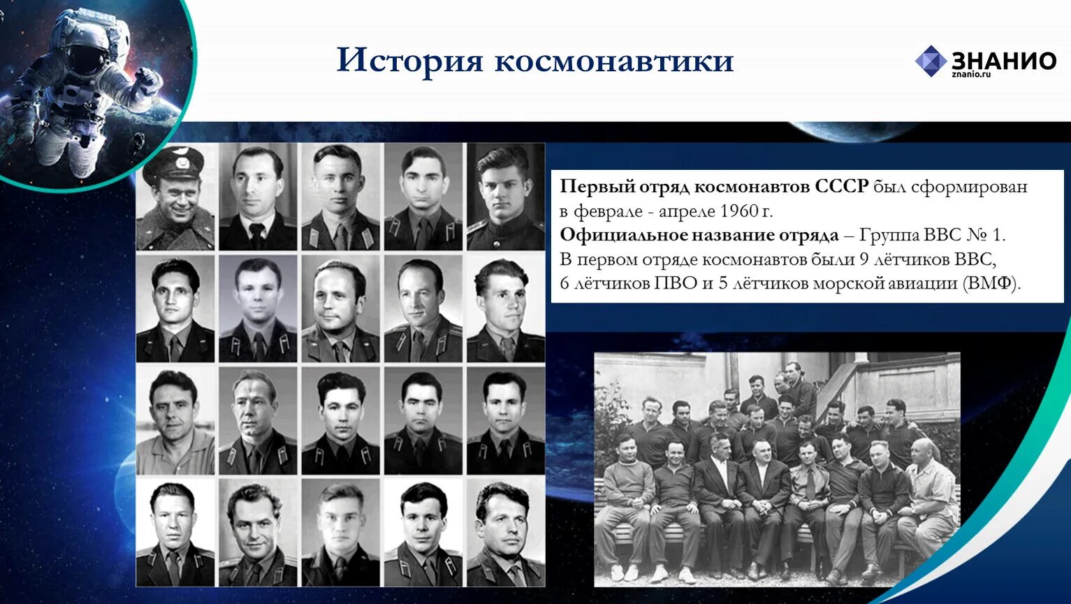 Первый отряд космонавтов ссср фото Презентация "Космос - это мы".
